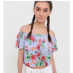 Floral off shoulder Crop Top